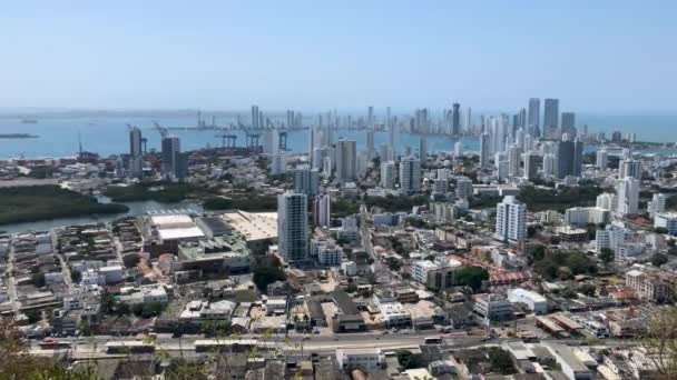 Картахенская Панорама Города Колумбия Высококачественные Кадры — стоковое видео