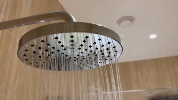Luxury Modern Bathroom Running Shower Evaporation Steam Exhaust Air Copy — Stock Video