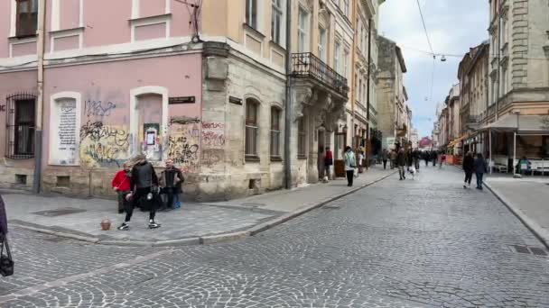 Lviv Ukraine Mai 2023 Deux Musiciens Rue Âgés Sur Accordéon — Video
