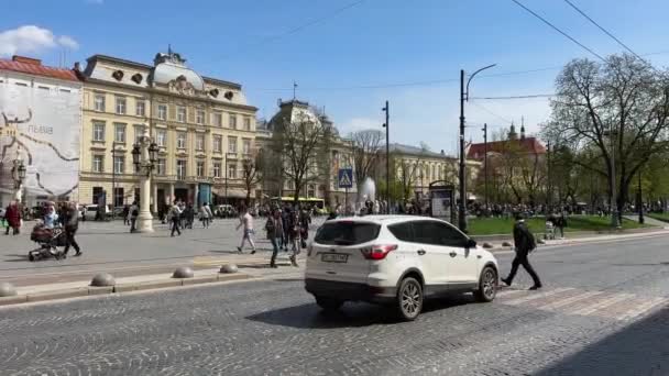 Lviv Ucrania Mayo 2023 Gente Caminando Por Las Calles Lviv — Vídeos de Stock