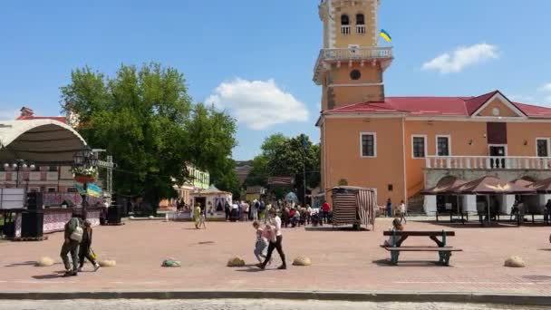 Ukraina Kamyanets Podilsky Czerwca 2023 Ratusz Placu Historycznego Centrum Miasta — Wideo stockowe