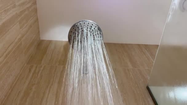 Luxury Modern Bathroom Running Shower Evaporation Steam Exhaust Air Copy — Stock Video