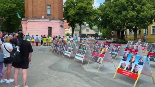 Vinnytsia Ukraine Julyl 2023 Rally Residents Central Pedestrian Street People — Video Stock
