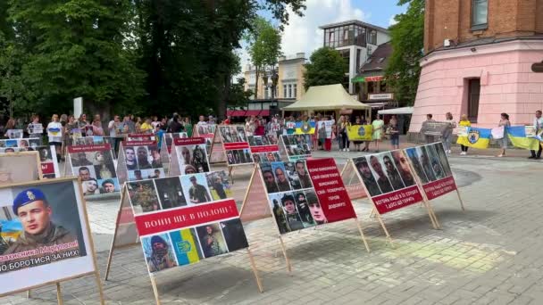 Vinnytsia Ukraine Julyl 2023 Rally Residents Central Pedestrian Street People — 图库视频影像