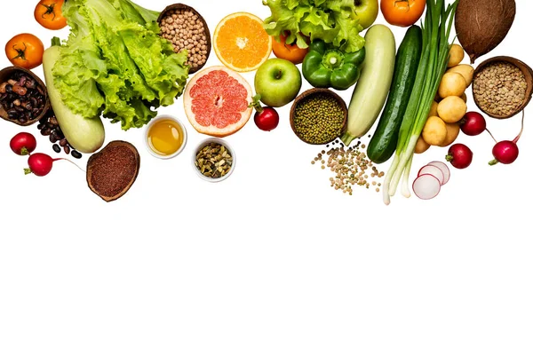 Organiczne Warzywa Odizolowanym Białym Tle Rolnictwa Zdrowej Żywności Kopia Przestrzeń — Zdjęcie stockowe
