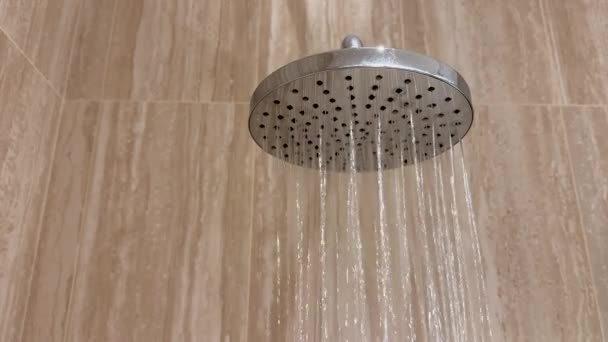 Luxo Banheiro Moderno Correr Chuveiro Evaporação Vapor Exaustão Cópia Espaço — Vídeo de Stock