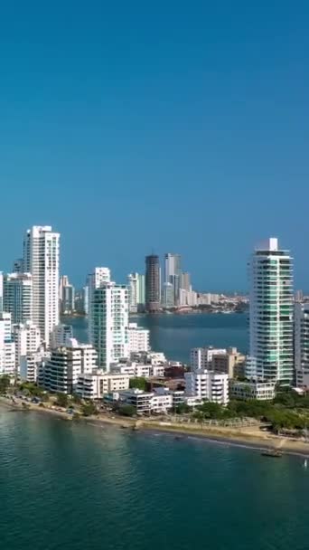 Vista Del Paisaje Urbano Cartagena Bocagrande Colombia América Del Sur — Vídeo de stock