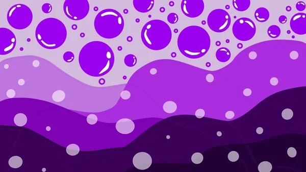 A seamless pattern of purple bubbles and waves. The bubbles are all different sizes and shapes, and the waves are all different shades of purple. The pattern is perfect for use in a variety of designs