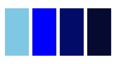 Mavi renk paleti. Parlak renk palet kombinasyonunu rgb altıgeninde ayarla. ui ux tasarımı için renk paleti. Grafik tasarımı, afişi, posteri veya iniş sayfası için soyut vektör çizimi