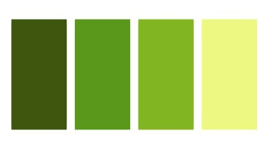 Yeşil renk paleti. Parlak renk palet kombinasyonunu rgb altıgeninde ayarla. ui ux tasarımı için renk paleti. Grafik tasarımı, afişi, posteri veya iniş sayfası için soyut vektör çizimi