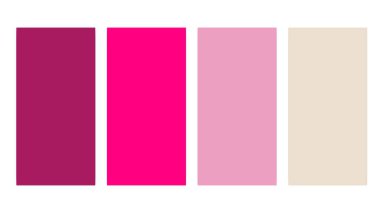 Magenta, pembe, beyaz renk paleti. Parlak renk palet kombinasyonunu rgb altıgeninde ayarla. ui ux tasarımı için renk paleti. Grafik tasarım, pankart, iniş sayfası için soyut vektör illüstrasyonuName