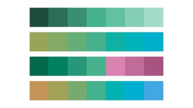 Naneli renk paleti. Mono, benzer, tamamlayıcı, üçlü renk. ui ux tasarımı için renk paleti. Grafik tasarımınız için soyut vektör çizimi