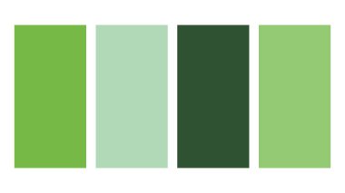 Lime Green, Kelly Green, Seafoam Green, Spearmint renk paleti. Parlak renk palet kombinasyonunu rgb altıgeninde ayarla. ui ux tasarımı için renk paleti. Grafik tasarımı, afişi, posteri veya iniş sayfası için soyut vektör çizimi