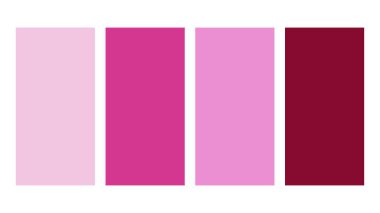 Sıcak Pembe, Pembe, Magenta, Burgundy renk paleti. Parlak renk palet kombinasyonunu rgb altıgeninde ayarla. ui ux tasarımı için renk paleti. Grafik tasarımı, afişi, posteri veya iniş sayfası için soyut vektör çizimi