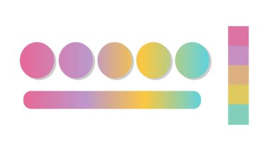 Hot Pink, Lilac, Gold, Cyan renk paleti ile soyut gradyan arkaplan. Gradyan bulanık dizaynlı soyut çizim. Bulanık renkli soyut arkaplan. Renkli bir eğilim. Vektör illüstrasyonu