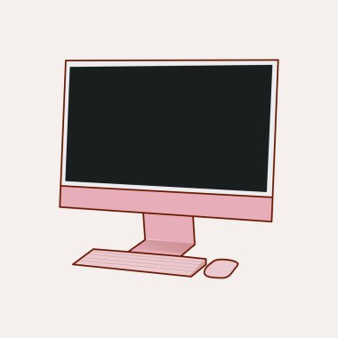 Pembe güzellik bilgisayar teknolojisi pc ekran masaüstü izole edilmiş internet monitörü dizüstü bilgisayar görüntüsü dijital