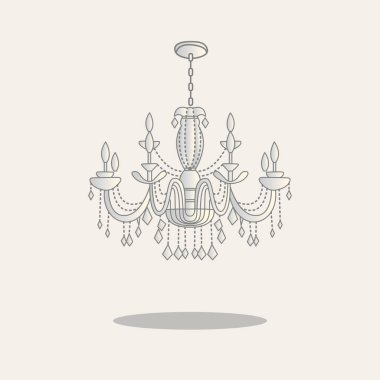 Avize lambası vektör resmetme simgesi düz stili