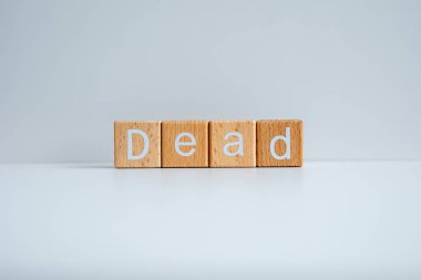 Tahta bloklar beyaz arkaplan karşısında 