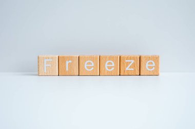 Tahta bloklar beyaz arkaplana karşı 