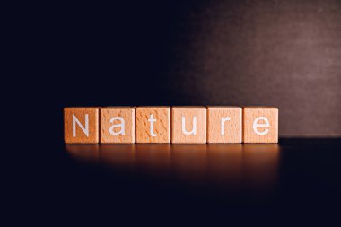 Tahta bloklar siyah arkaplana karşı 