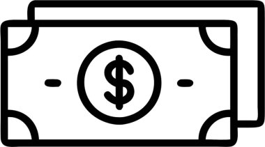 Taslak simge biçimi, iş ve finans temalı banknotlar.