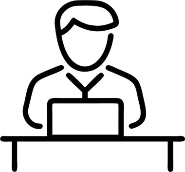 Ofis çalışanları simge stili, iş ve finans temalı.