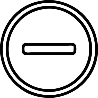 Taslak simge biçimi, iş ve finans temasında eksi sembol.