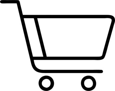 Taslak simge biçimi, iş ve finans temalı alışveriş arabası.