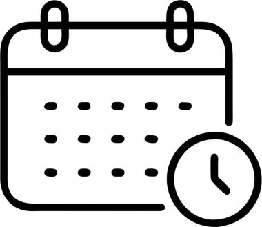 Taslak simge biçimi, iş ve finans temasında bitiş tarihlerini gösteren takvim.