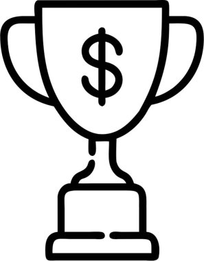 Taslak simge biçimi, iş ve finans temalı kupa.