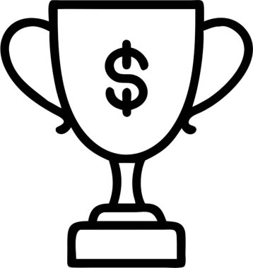 Taslak simge biçimi, iş ve finans temalı kupa.