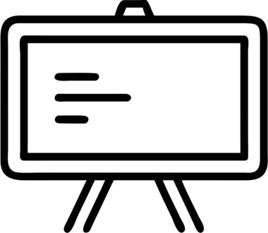 Özet simge biçimi ve eğitim temalı kara tahta.