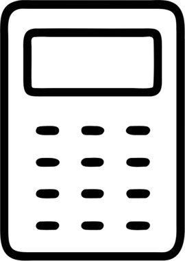 Taslak simge biçimi, eğitim teması içindeki hesap makinesi.