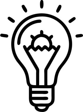 Özet simge biçimi ve eğitim temalı ampul.