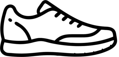 Spor ayakkabıları ana hatları simge biçimi, sağlık ve spor teması.