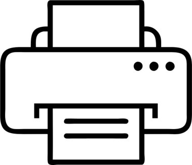 Taslak simge biçimi, ofis temalı yazıcı.