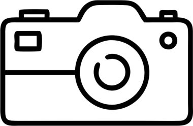 Kamera ana hatları simge biçimi, seyahat ve turizm teması.