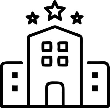 Ana hatları simge biçimi, seyahat ve turizm temalı bir otel.