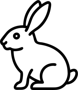 Taslak simge biçiminde tavşan, evcil hayvanlar, hayvan teması.