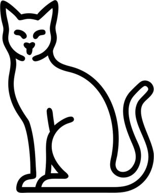 Ana hatlı simge stili kedi, evcil hayvanlar, hayvan teması.