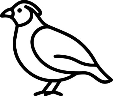 Bıldırcın ana simge stili, çiftlik hayvanları, hayvan teması.