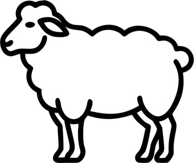 Taslak simge biçiminde koyunlar, çiftlik hayvanları, hayvan teması.