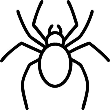 Örümceğin ana hatları simge biçimi, böcekler, hayvan teması.
