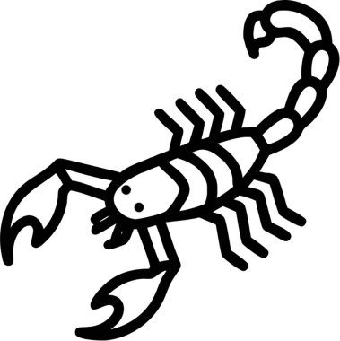 Scorpion in outline icon style, insects, animal theme. clipart