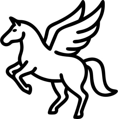Ana hatları simge şeklinde Pegasus, mitolojik ya da fantezi yaratıkları, hayvan teması.