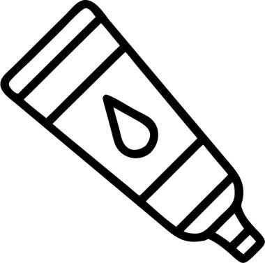 Ana simge biçimi, sanat ve tasarım teması ile boya tüpü.