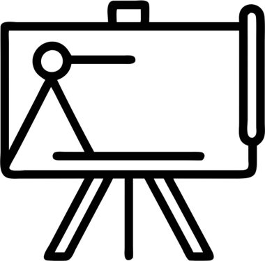 Çizim tahtası ana simge biçimi, sanat ve tasarım teması.