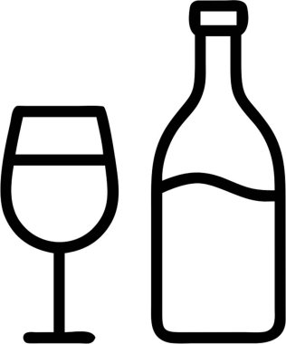 Şarap ana simge stili, yiyecek ve içecek teması.