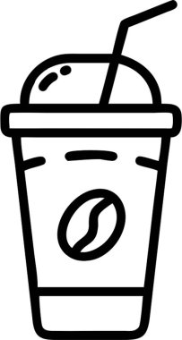 Ana simge tarzında buzlu kahve, yiyecek ve içecek teması.