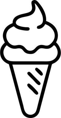 Dondurma külahı ana simge stili, yiyecek ve içecek teması.